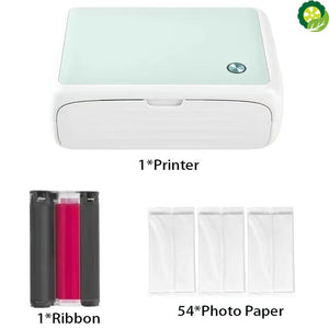 Portable Full Color Wireless Photo Printer USB Bluetooth 300DPI Thermal Sublimation Printer Or Paper Ribbon TIANTIAN LIFE Market Place