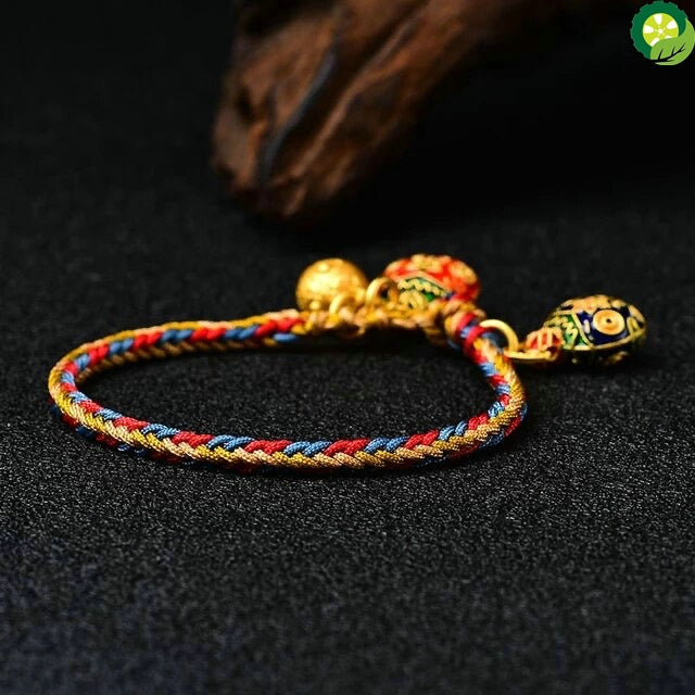 Colorful Rope Lucky Bracelet Golden Swallowing Beast Ancient Gold Roasted Blue Hand String Bracelet TIANTIAN LIFE Market Place