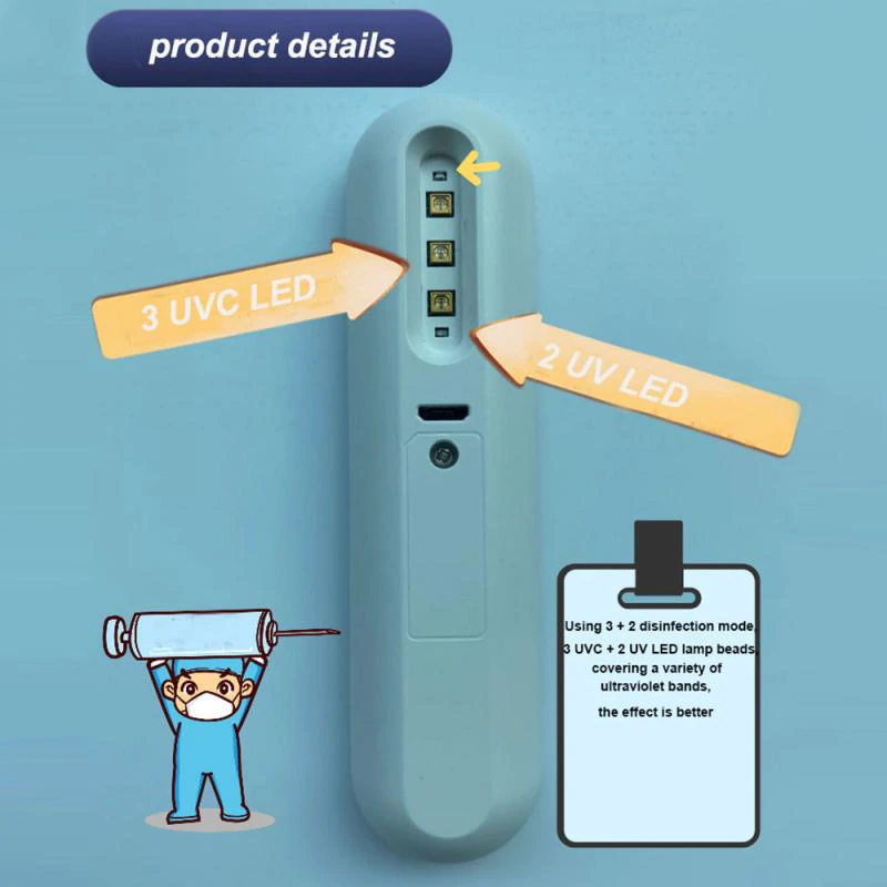 Portable LED UV UVC Disinfection Lamp Handheld Germicidal Sterilizer Light For Home Office Travel School Efficient Safe TIANTIAN LIFE