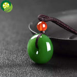 Natural green JASPER pendant hand carved  jade pendants Peace buckle pendants necklace peace symbol fine jewelry TIANTIAN LIFE