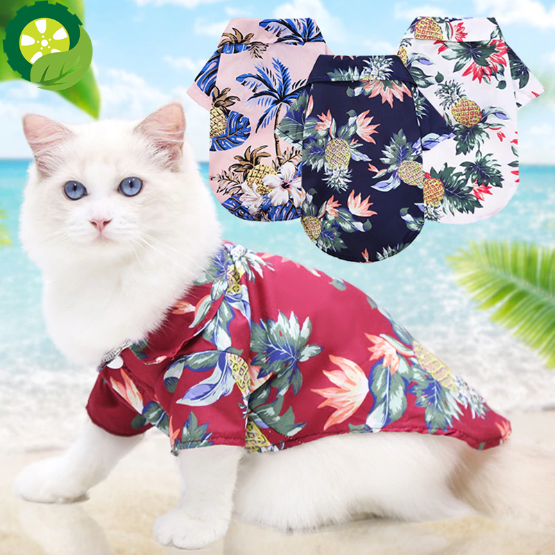 Hawaiian Pet Shirts Summer Beach Clothes Vest Pet Clothing Floral T-Shirt TIANTIAN LIFE Market Place
