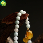 Natural Jade Beads Bracelet Bangle For Women Jewelry Gemstone Agate Pearl 14k Tassel Pendant Handmade Bracelet TIANTIAN LIFE Market Place