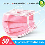 In Stock 50/100 Pcs Disposable Non-woven 3-layer Face Mask Anti Dust Breathable Mask with Elastic Earband TIANTIAN LIFE Market Place