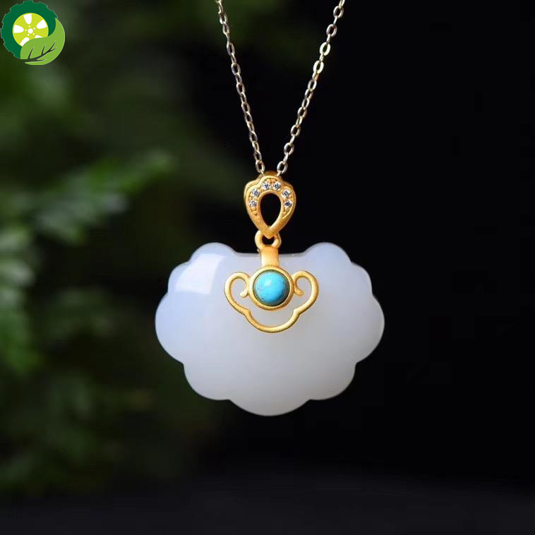 Natural Hetian jade jewelry set Chinese retro classic palace style unique ancient gold craft charm jewellry TIANTIAN LIFE Market Place