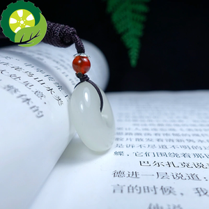 Real Rare Certified Natural Hetian White Jade Lucky Amulets Peace Buckle Jade Pendant Classical High Quality TIANTIAN LIFE Market Place