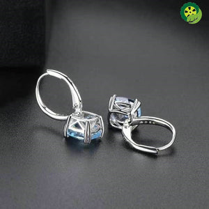 5.86ct Blue Topaz Drop Earrings, Natural Gemstone garnet,Citrine 925 Sterling Silver Fine Elegant Classic Jewelry TIANTIAN LIFE Market Place