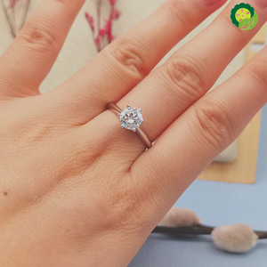 925 Sterling Silver Moissanite Ring 1ct 2ct 3ct Round Moissanite Diamond Solitaire Engagement Rings TIANTIAN LIFE Market Place