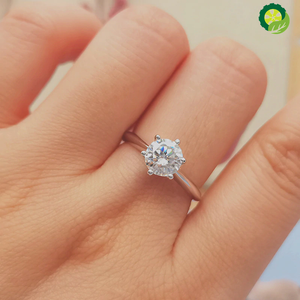 925 Sterling Silver Moissanite Ring 1ct 2ct 3ct Round Moissanite Diamond Solitaire Engagement Rings TIANTIAN LIFE Market Place