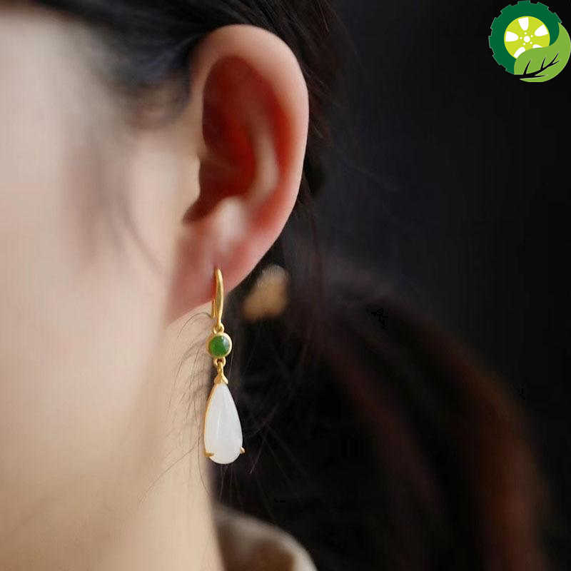 HeTian jade Chinese Style Retro Classic Ear Hook Design Earring TIANTIAN LIFE Market Place