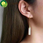 Natural Hetian jade long Chinese retro palace style earrings TIANTIAN LIFE Market Place