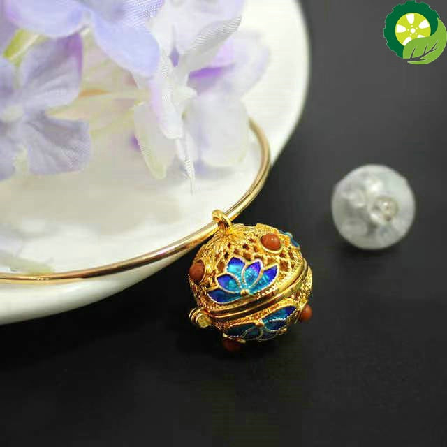 Hollow Cage Cloisonne Locket with Lamp Balloon Bangles Locket Bracelets TIANTIAN LIFE Market Place