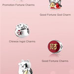 925 Sterling Silver Japanese Luck and Fortune Cat Charm White Beckoning Cat Maneki Neko Bead for Bracelet TIANTIAN LIFE Market Place