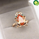 Citrine golden toad sparkle unique gold-plated craft ring TIANTIAN LIFE Market Place