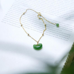 Natural Hetian Green Chalcedony Ruyi Anklet gold anklet for women TIANTIAN LIFE Market Place