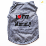 Pet Clothes Casual Puppy Dog Cat Clothing "I Love Mommy & Daddy" Print Cat Vest Tee Shirt 100% Cotton TIANTIAN LIFE Market Place