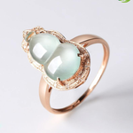 Natural ice gourd adjustable ring Chinese retro light luxury charm brand silver jewellery TIANTIAN LIFE Market Place