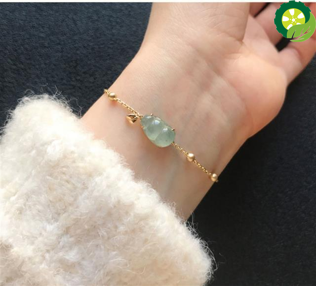 Natural Hetian jade gourd ice transparent round bead bracelet Chinese retro luxury charm silver jewellery TIANTIAN LIFE Market Place