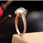Natural ice chalcedony rose gold opening adjustable ring retro aristocratic light luxury charm silver jewelry TIANTIAN LIFE Market Place