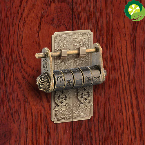 Chinese Vintage Antique Bronze Keyed Padlock Retro Combination Password Lock Jewelry Box Padlock TIANTIAN LIFE Market Place