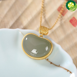Natural Hetian jade Chinese style palace style retro cold temperament pendant necklace TIANTIAN LIFE Market Place