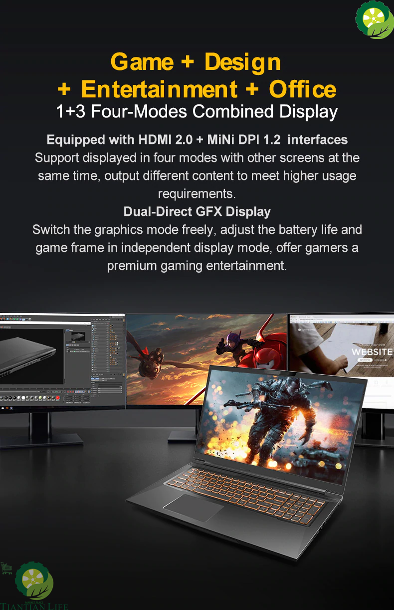 GAMING LAPTOP P748[17.3" 144Hz ADS Screen/AMD Ryzen7 4800H/ RTX 2060 6GB/RGB Keyboard/16G/512G PCI-E SSD] TIANTIAN LIFE Market Place