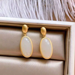 Natural Hetian white jade Chinese style retro charm minority design earrings TIANTIAN LIFE Market Place