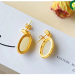 Natural Hetian white jade Chinese style retro charm minority design earrings TIANTIAN LIFE Market Place