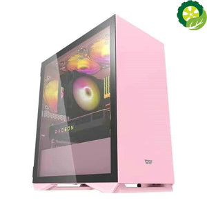Desktop computer case pink mini chasis Tempered glass gaming pc case TIANTIAN LIFE Market Place