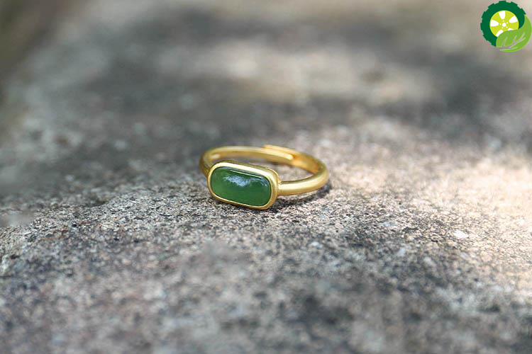 Natural Hetian jade opening adjustable ring fresh and elegant, compact and exquisite charm silver jewelry TIANTIAN LIFE Market Place