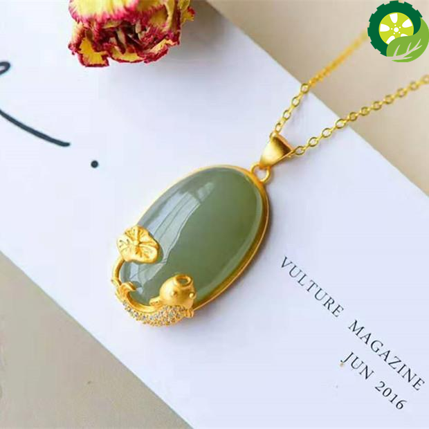 Natural Hetian jade Chinese classical palace style Koi Pendant Necklace, TIANTIAN LIFE Market Place