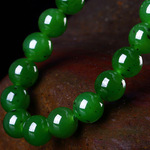 Natural HeTian Jade Round Beads Unisex Bracelet Amulet TIANTIAN LIFE Market Place
