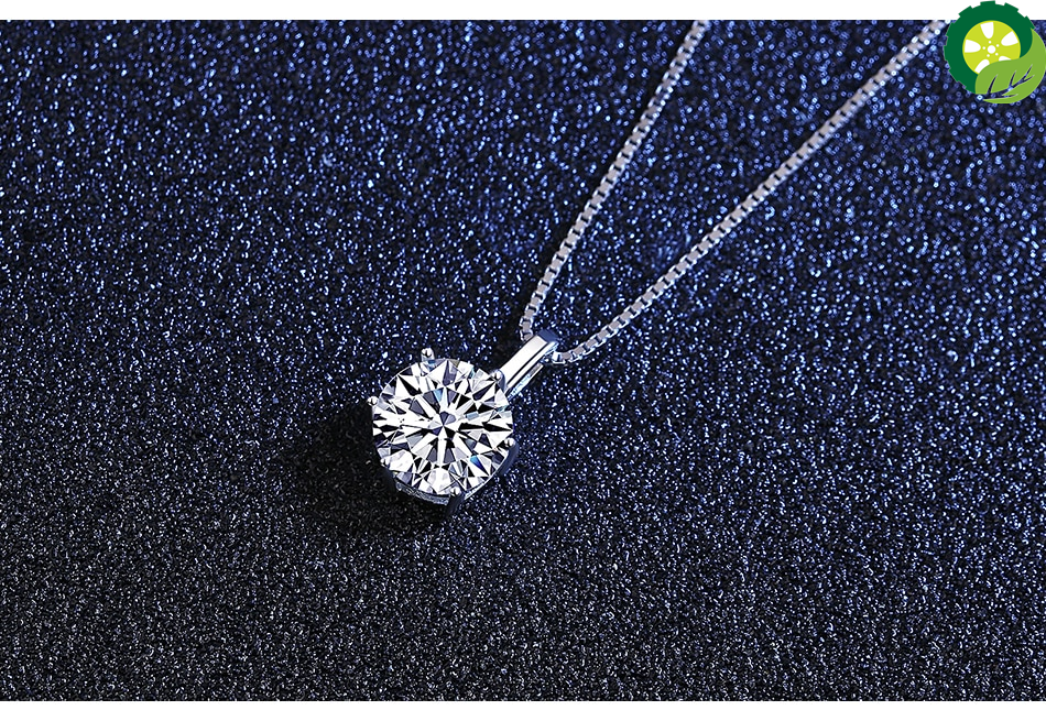 1ct 6.5mm EF Round Moissanite 925 Sterling Silver Moissanite Necklace Diamond Test Passed Fine Jewelry TIANTIAN LIFE Market Place