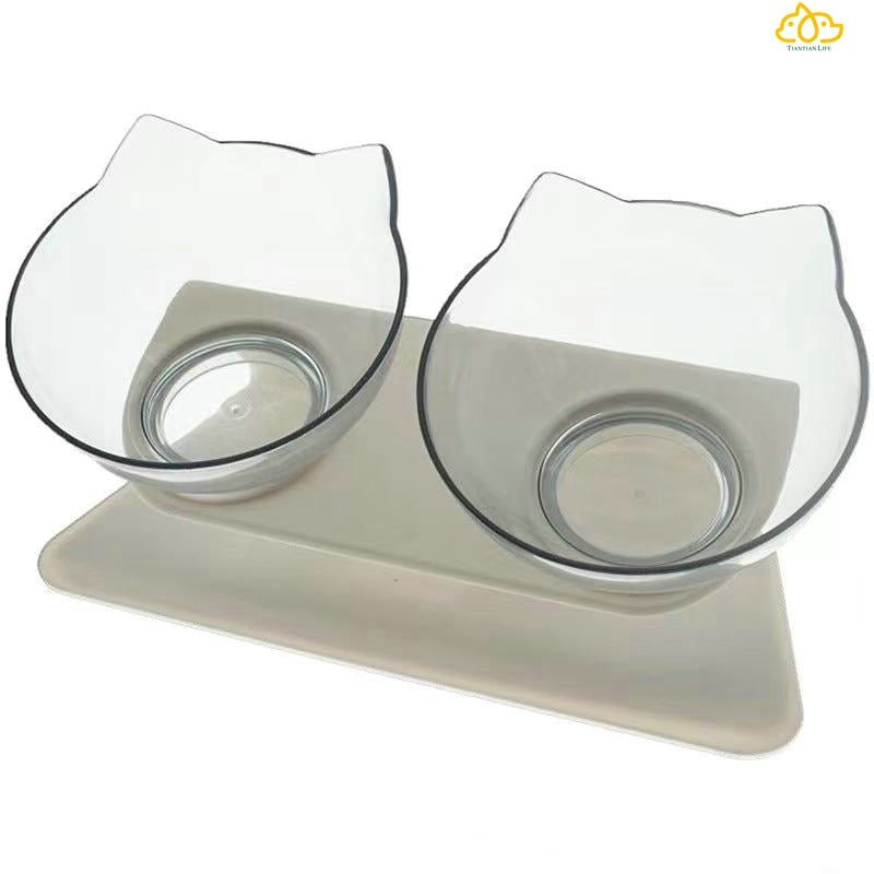Non-Slip Double Cat Dog Bowl With Stand Pet Feeding Water Food Pet Bowls Feeder TIANTIAN LIFE Market Place