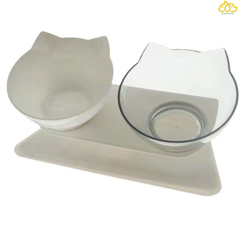 Non-Slip Double Cat Dog Bowl With Stand Pet Feeding Water Food Pet Bowls Feeder TIANTIAN LIFE Market Place