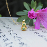 Natural Hetian jade gourd Pendant Necklace with unique Chinese ancient gold craft brand jewelry TIANTIAN LIFE Market Place