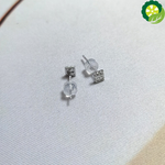 18K Solid White Gold Women Engagement Stud Earrings Certified Real Natural Diamond Earring TIANTIAN LIFE Market Place