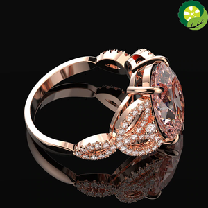 100% 925 Sterling Silver Moissanite Morganite Gemstone Wedding Engagement Diamonds Ring Fine Jewelry TIANTIAN LIFE Market Place