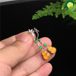 natural jade crystal gourd earrings elegant charm creative retro female silver jewelry TIANTIAN LIFE Market Place