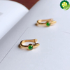 unique creative silver inlaid natural green jade egg round earrings charm ladies jewelry TIANTIAN LIFE Market Place