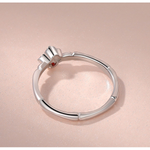 Rhodium-plated red garnet bamboo knot four-leaf clover custom sliver ring TIANTIAN LIFE Market Place