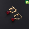 Drop-shaped cut face craft ruby earrings retro exquisite luxury noble charm silver jewelry TIANTIAN LIFE Market Place