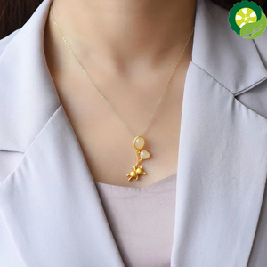 Natural Hetian jade clavicle chain love balloon bear bear cute fresh and elegant pendant necklace TIANTIAN LIFE Market Place