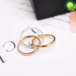 Triple color Interlocked Engagement Stainless Steel super quality ring TIANTIAN LIFE Market Place