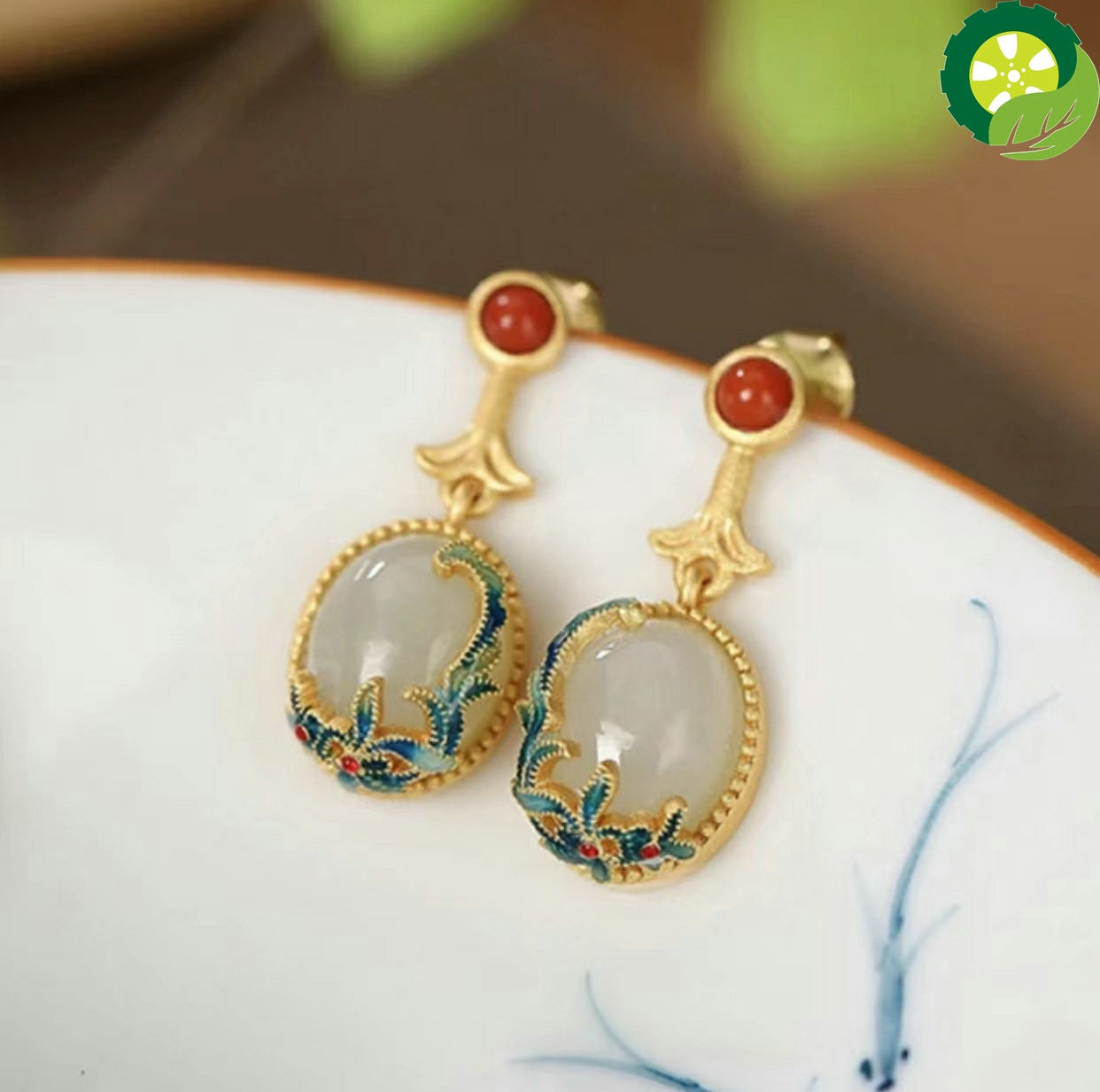 Silver gold plated cloisonne Hetian Jade Chinese style Vine Lady rings ear studs bracelet pendant TIANTIAN LIFE Market Place