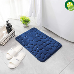 Cobblestone Embossed Bathroom Bath Mat Non-slip Carpets Memory Foam Pad TIANTIAN LIFE Market Place