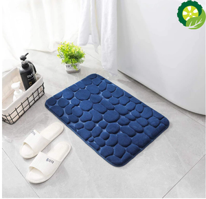 Cobblestone Embossed Bathroom Bath Mat Non-slip Carpets Memory Foam Pad TIANTIAN LIFE Market Place