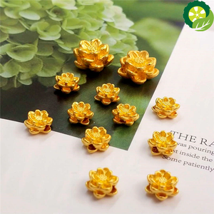 999 Pure Gold Small Lotus DIY Green String Rope Bracelet For Women TIANTIAN LIFE Market Place