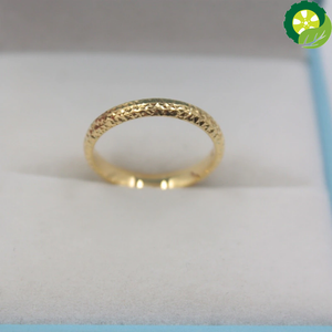 18k Soild Rose Yellow White Gold Star Shining Lucky Carved Band Ring TIANTIAN LIFE Market Place