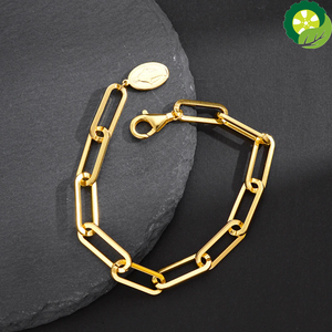 Punk 18K Gold plated Authentic 925 Sterling silver Cuban Link Chain Chunky Bracelet TIANTIAN LIFE Market Place