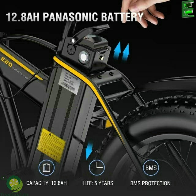 1000W 48V 12.8AH Panasonic Battery Foldable E Bike Shimano 7-Speed  Mountain Bike TIANTIAN LIFE Market Place
